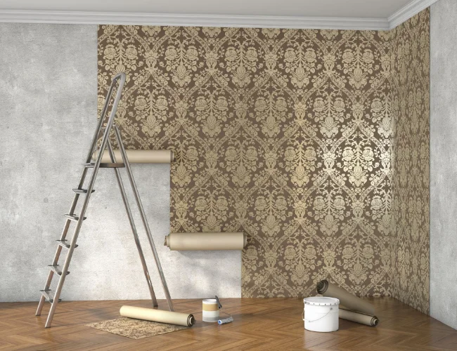 Living room Wallpaper fixing in UAE