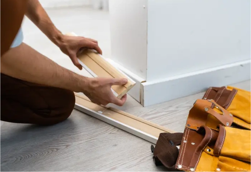 Professional wooden skirting installation