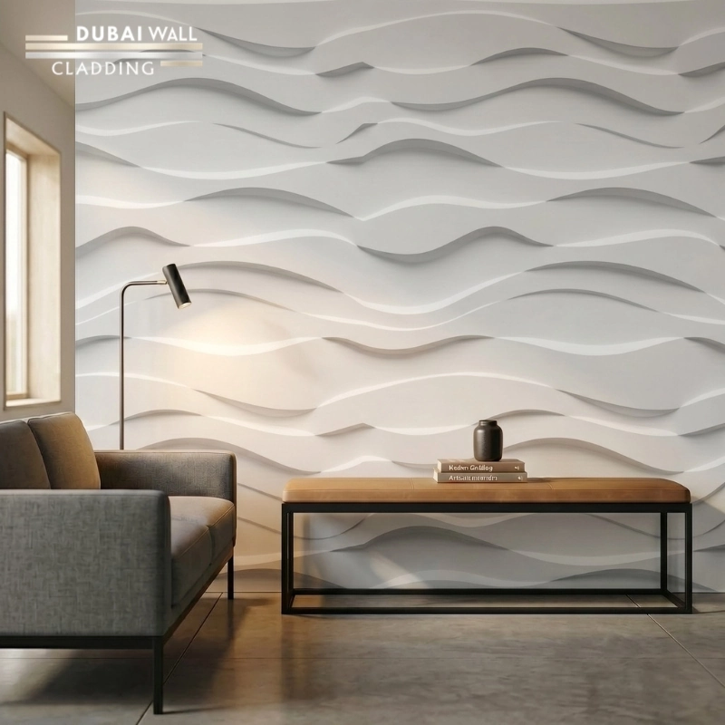 Pure White 3D PVC Cladding 1 Pure White 3D PVC Cladding in dubai