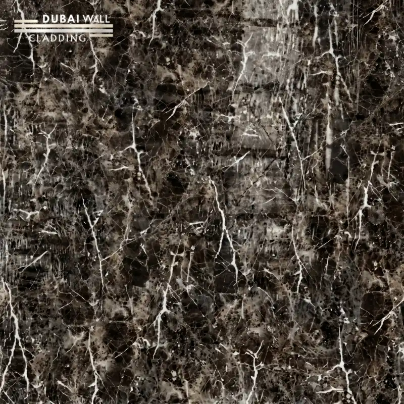 Close up macro detail of glossy glowing onyx marble PVC cladding piece