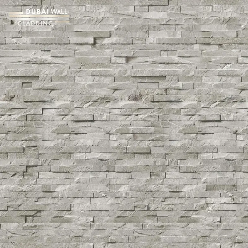 Close up macro detail of matte grey concrete PVC cladding piece