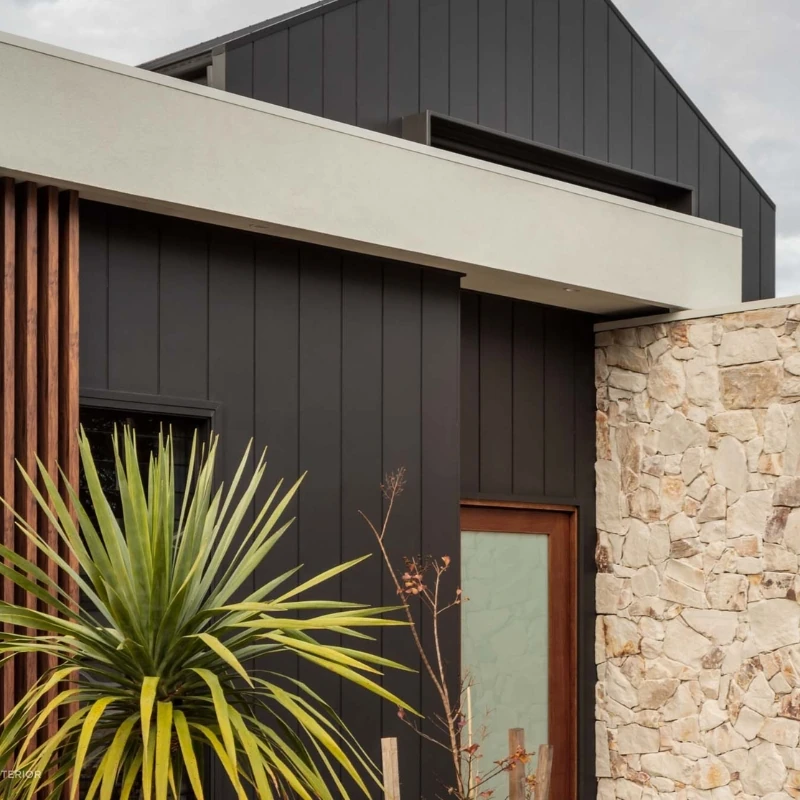Modern wall cladding panels on exterior building facade
