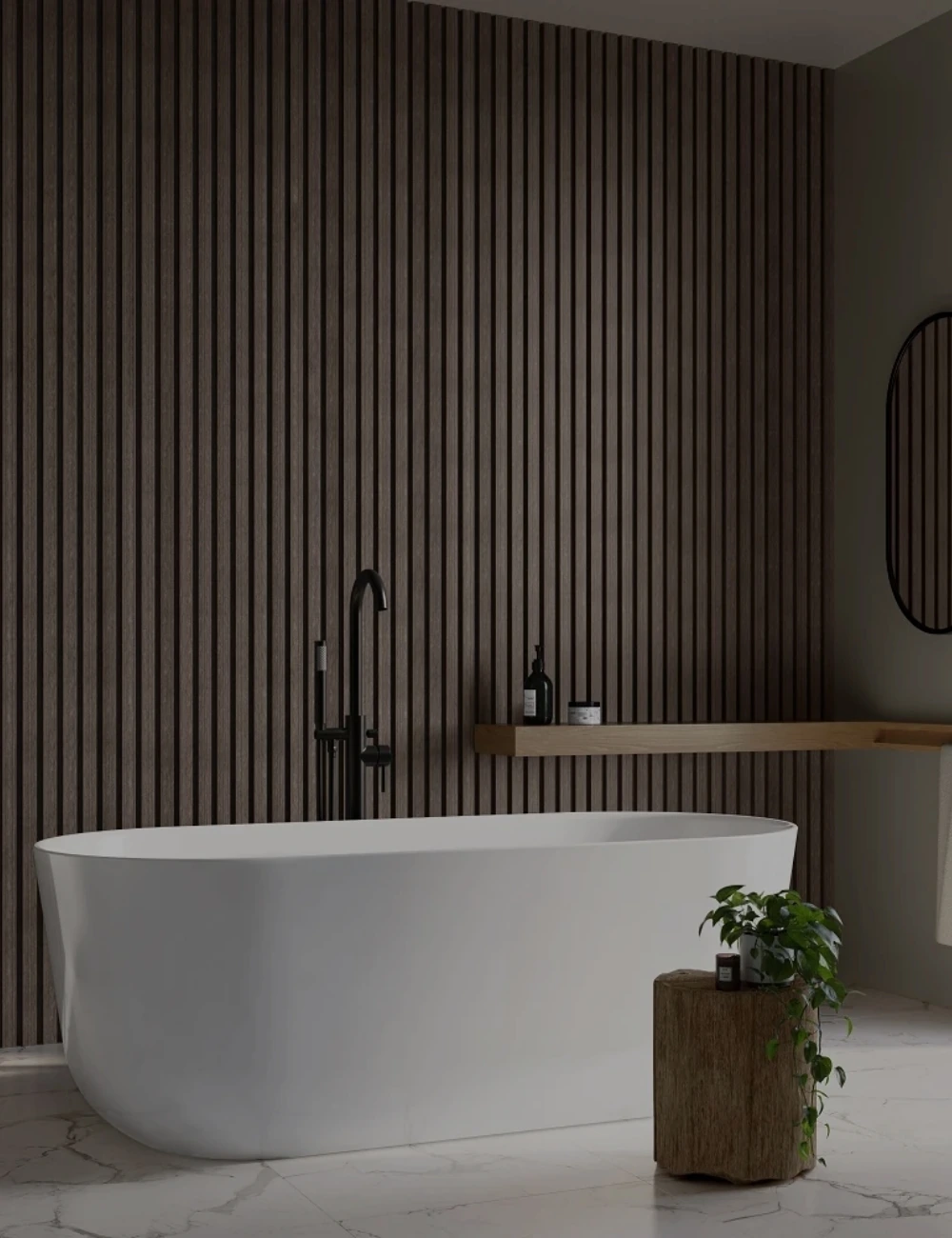 Waterproof bathroom wall paneling ideas.