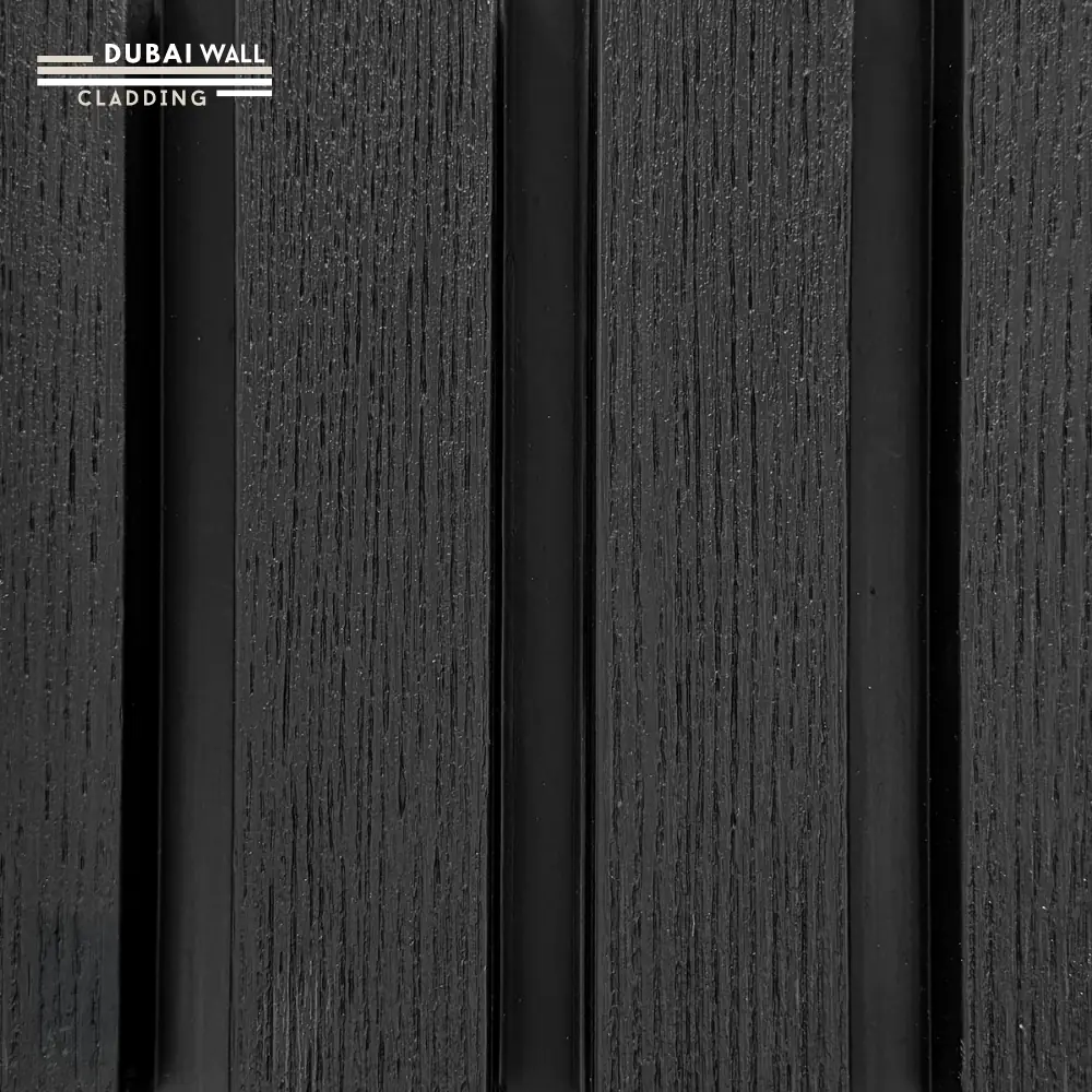Side profile black outdoor cladding.