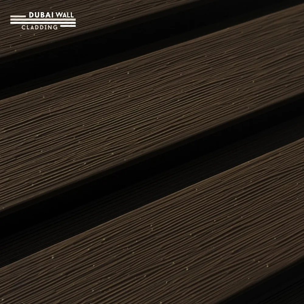 Close up brown oak WPC.