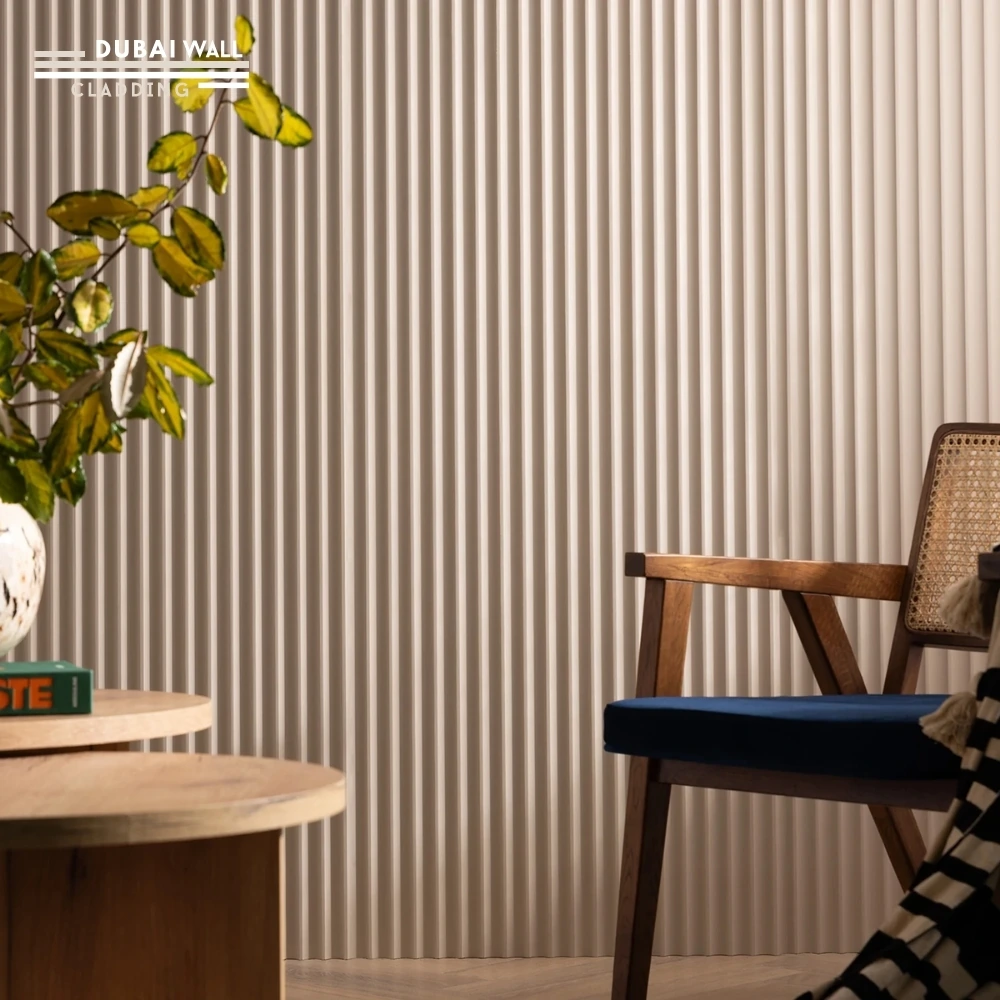 Painted fluted panel room installation.