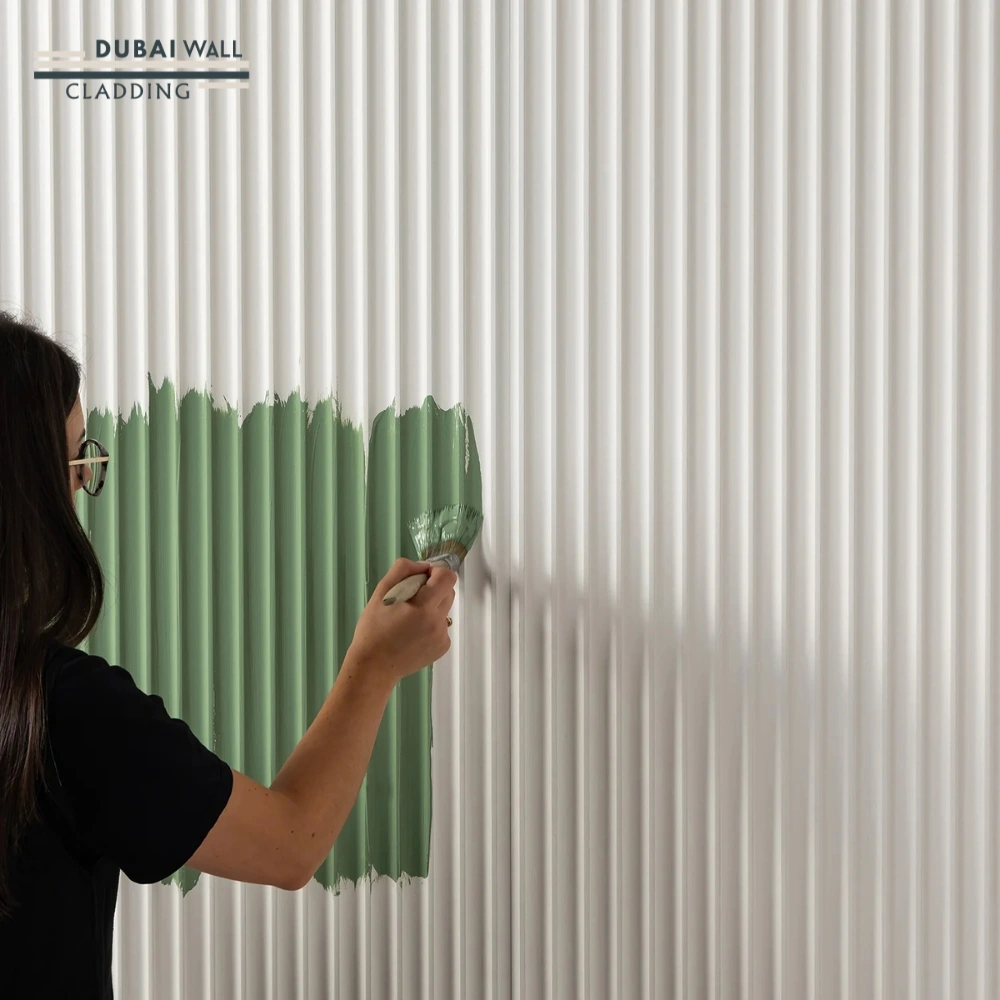 Side profile fluted MDF panel.