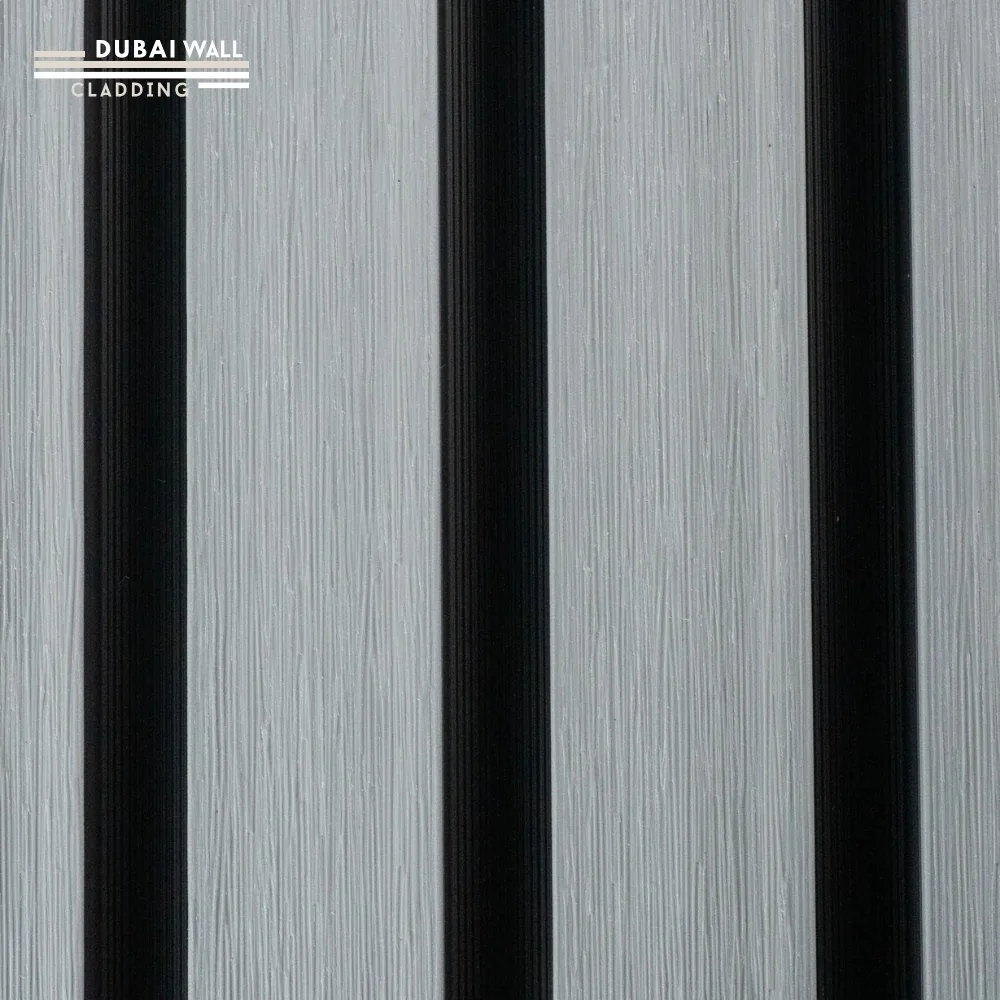 Side profile grey outdoor cladding.