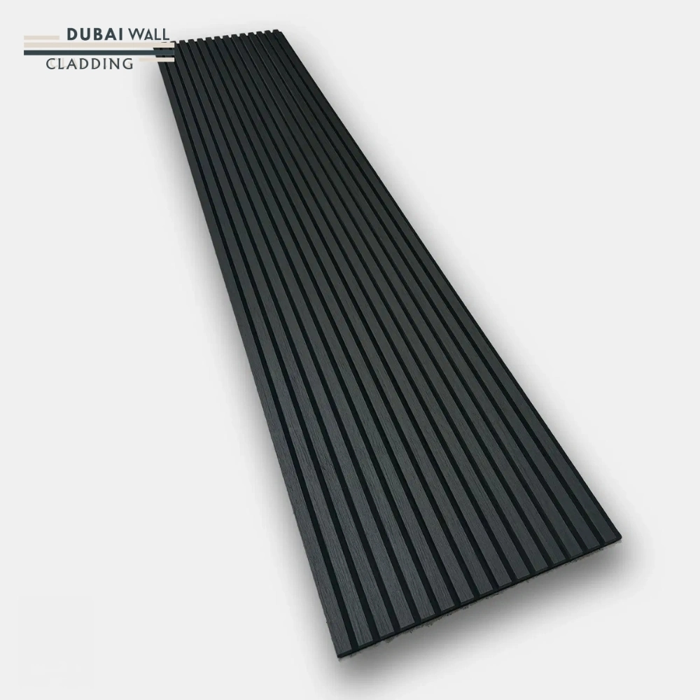 Jet black panel room installation.
