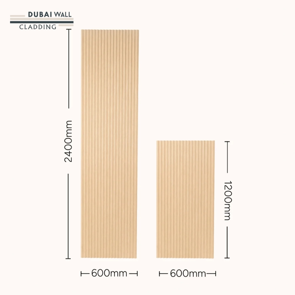 Close up oak fluted veneer.