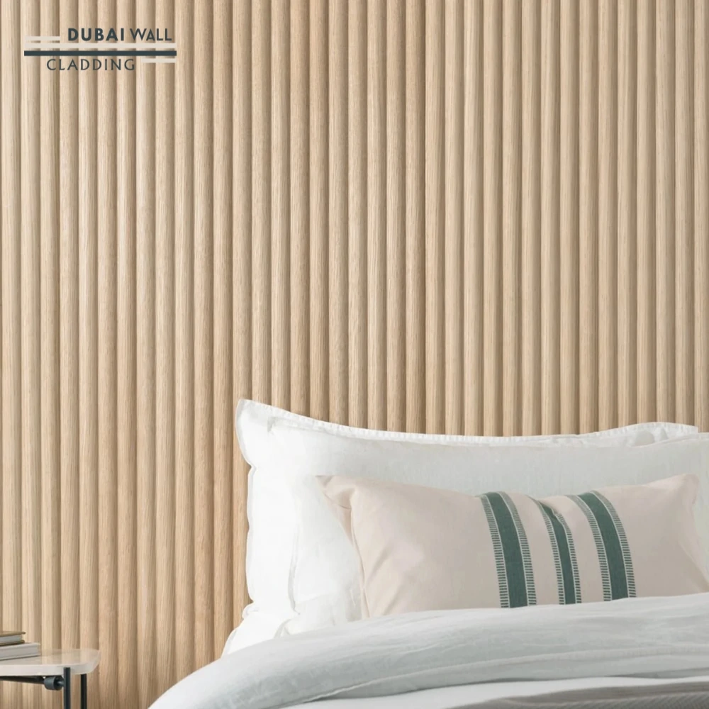 Side profile oak reeded panel.