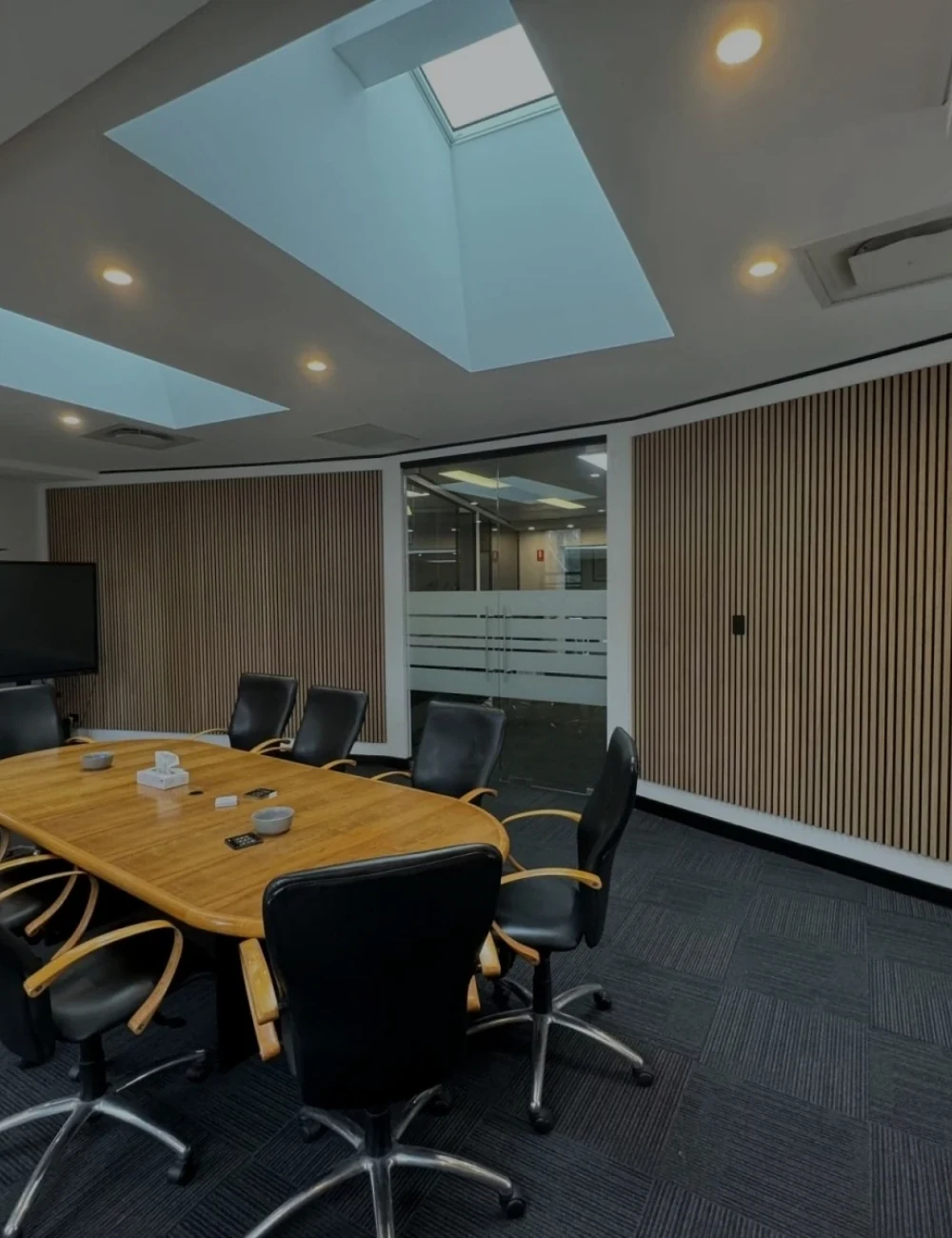 Professional office wall panel decor.