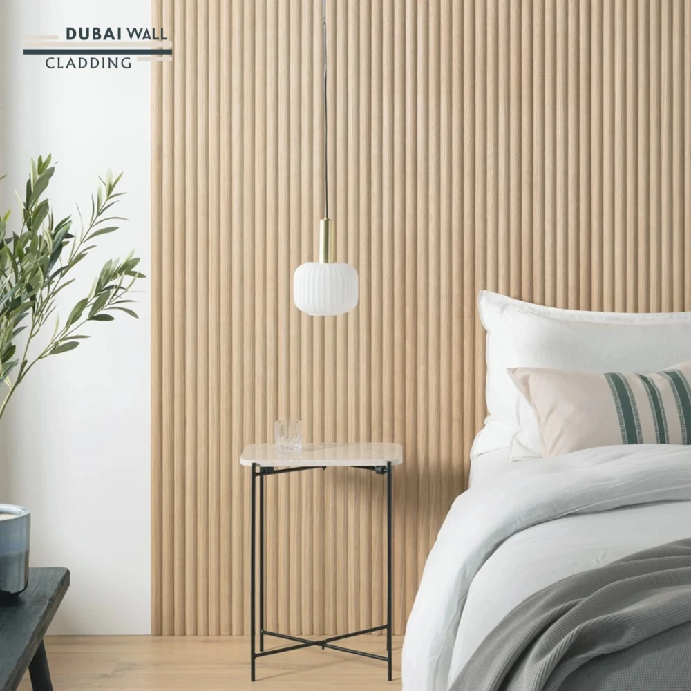 Oak wall panel room installation.