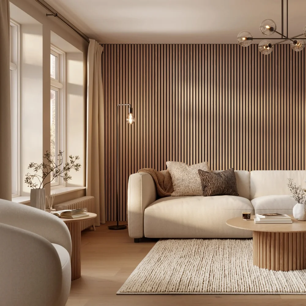 Oak Black Panel Living Room
