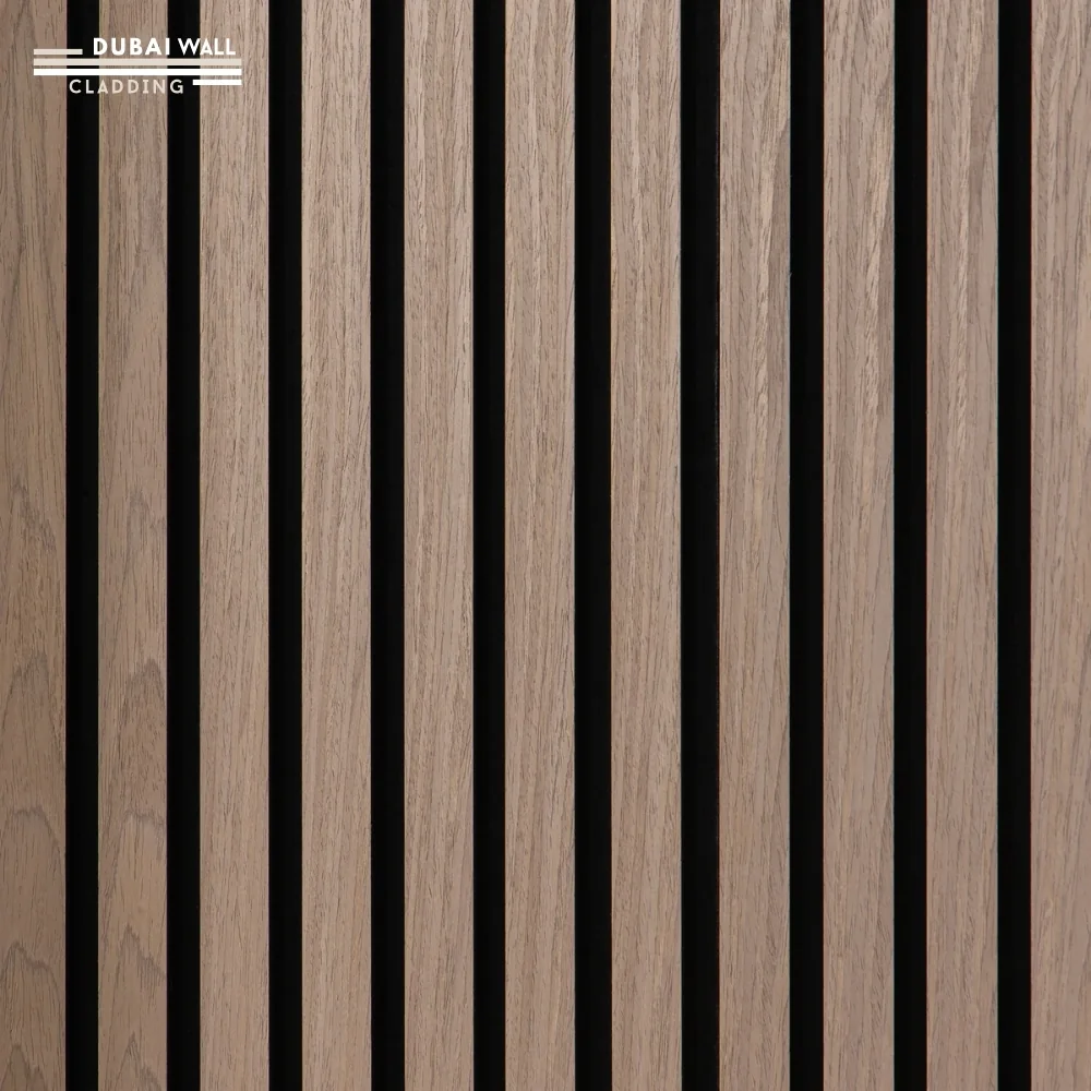 Side profile walnut acoustic panel.