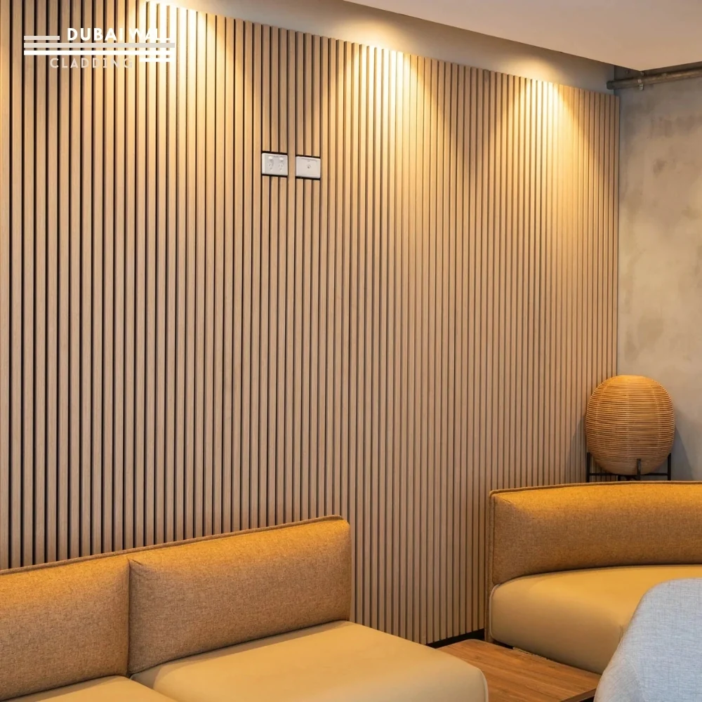Warm oak panel room installation.