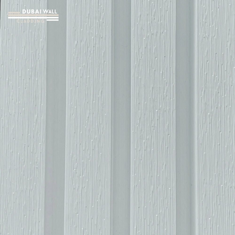 Side profile white outdoor cladding.