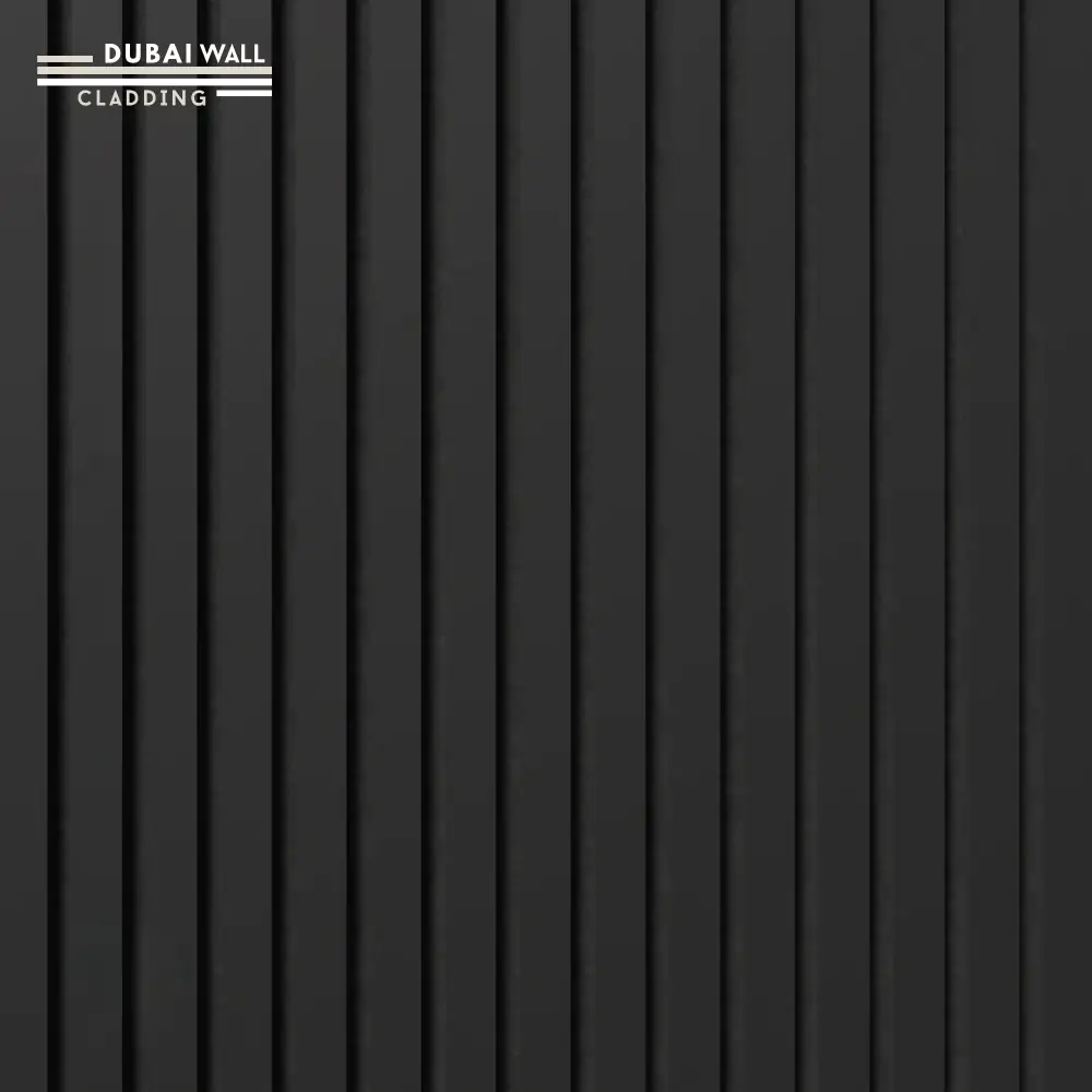 Black slat wall cladding Dubai