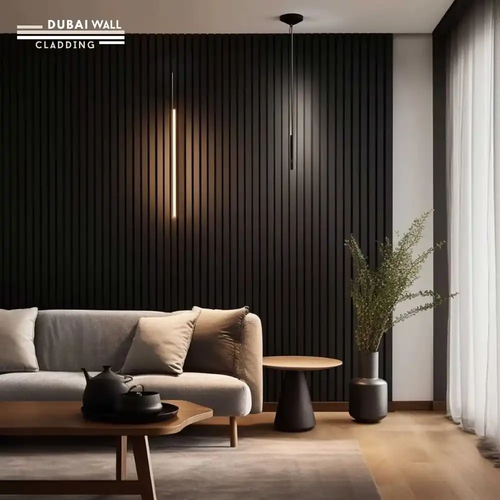 Acupanel black slat panels interior