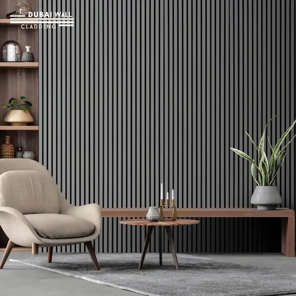 Acupanel dusty grey slat panels