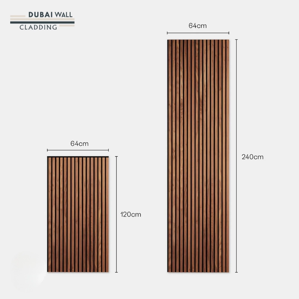 Walnut slat panel mounting process