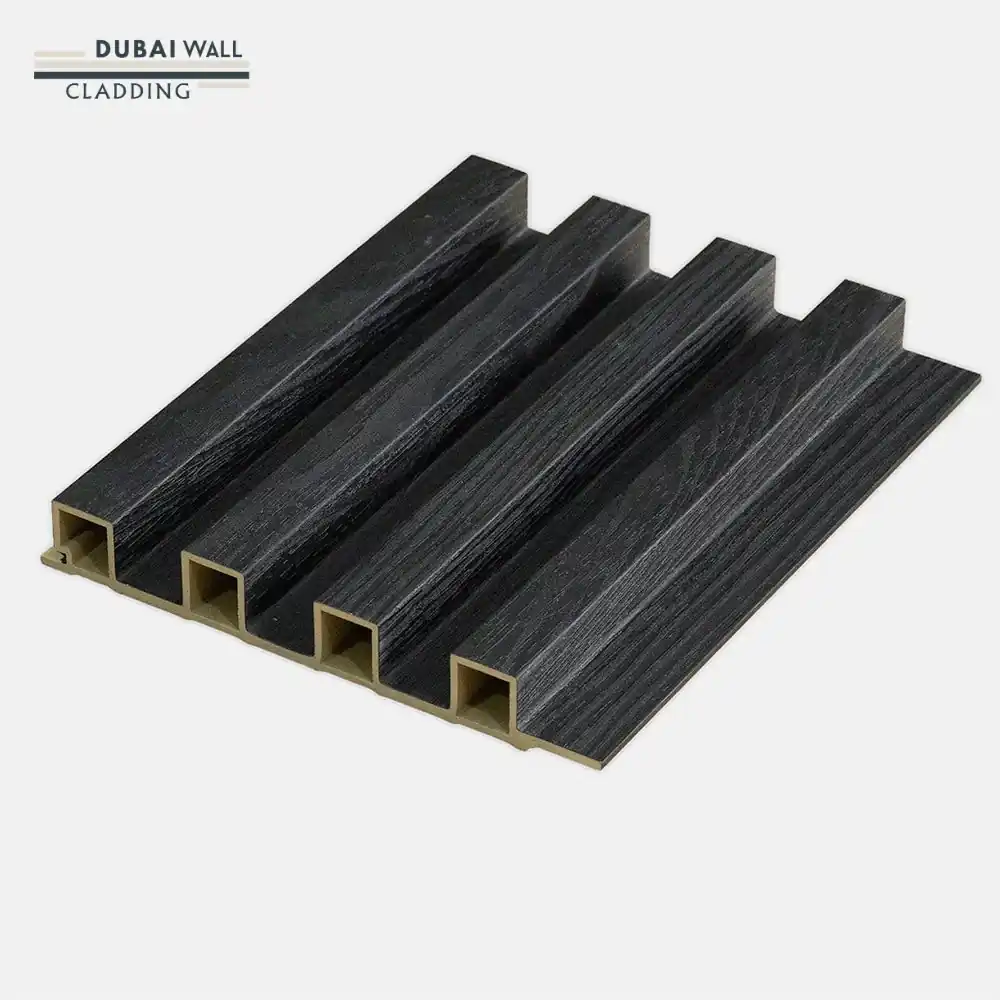 Black interlock wood panel texture