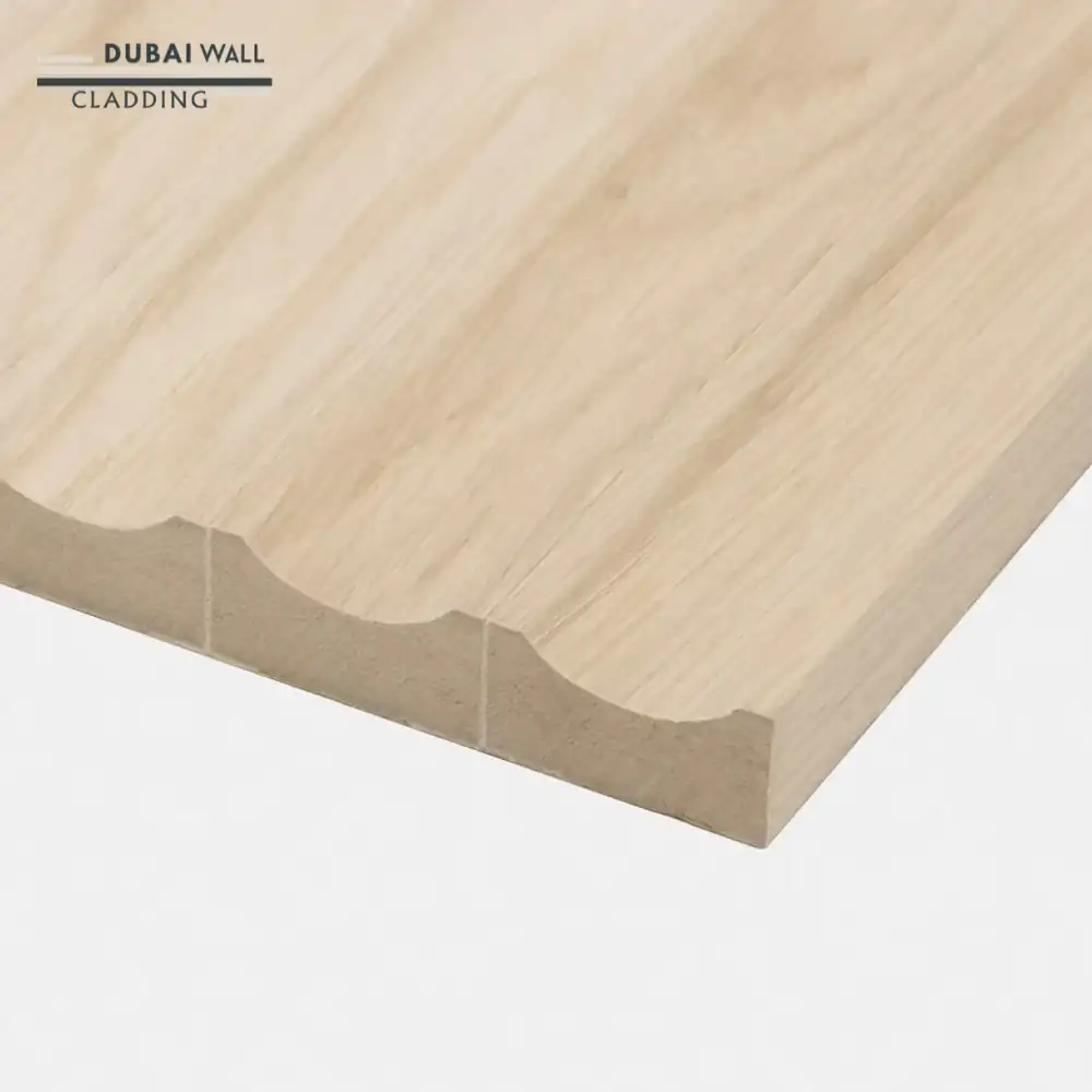 Wavy fluted oak panel texture