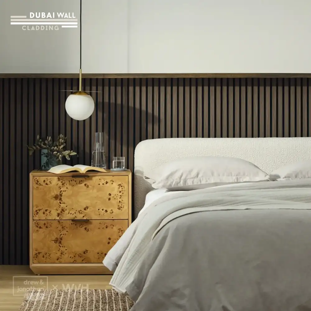 Smoked oak feature wall panels
