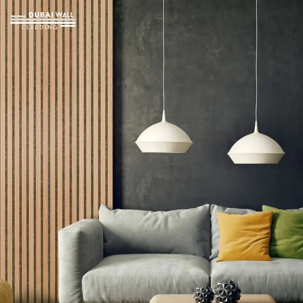 Oak wall panels living room