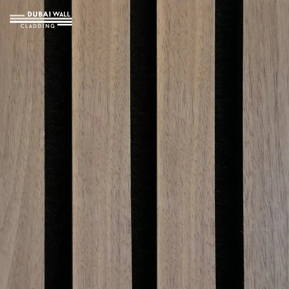 Side profile natural walnut panel.