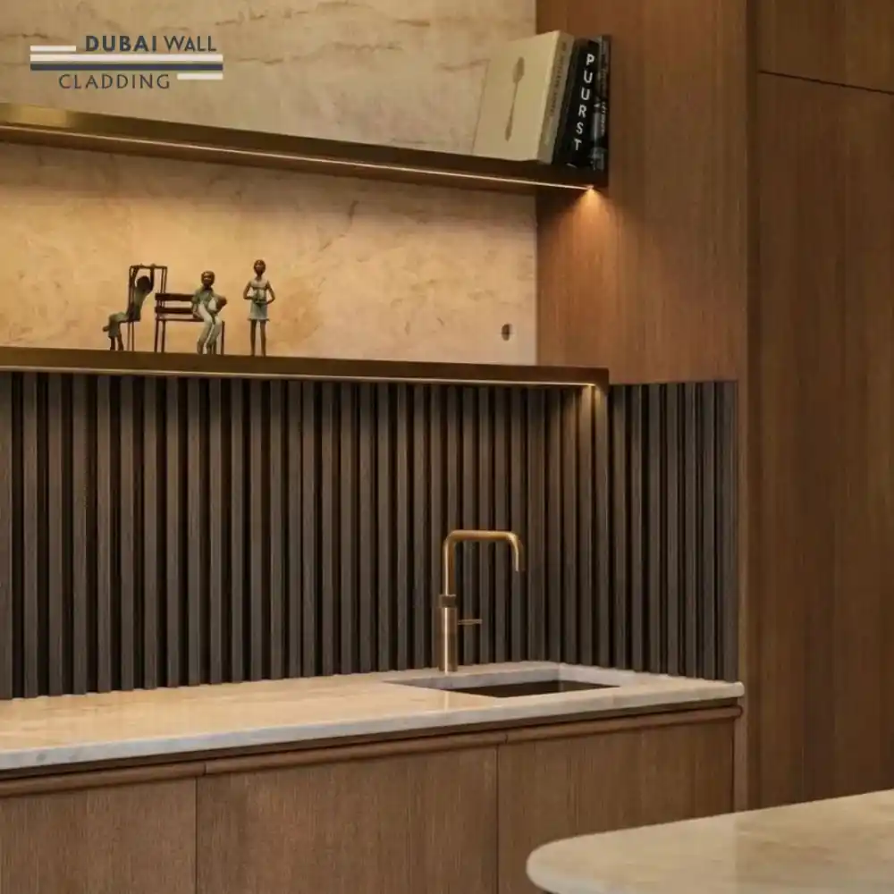Regent walnut interlock wall panel