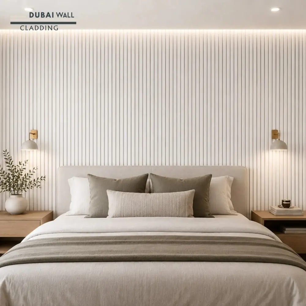 White panel room installation.