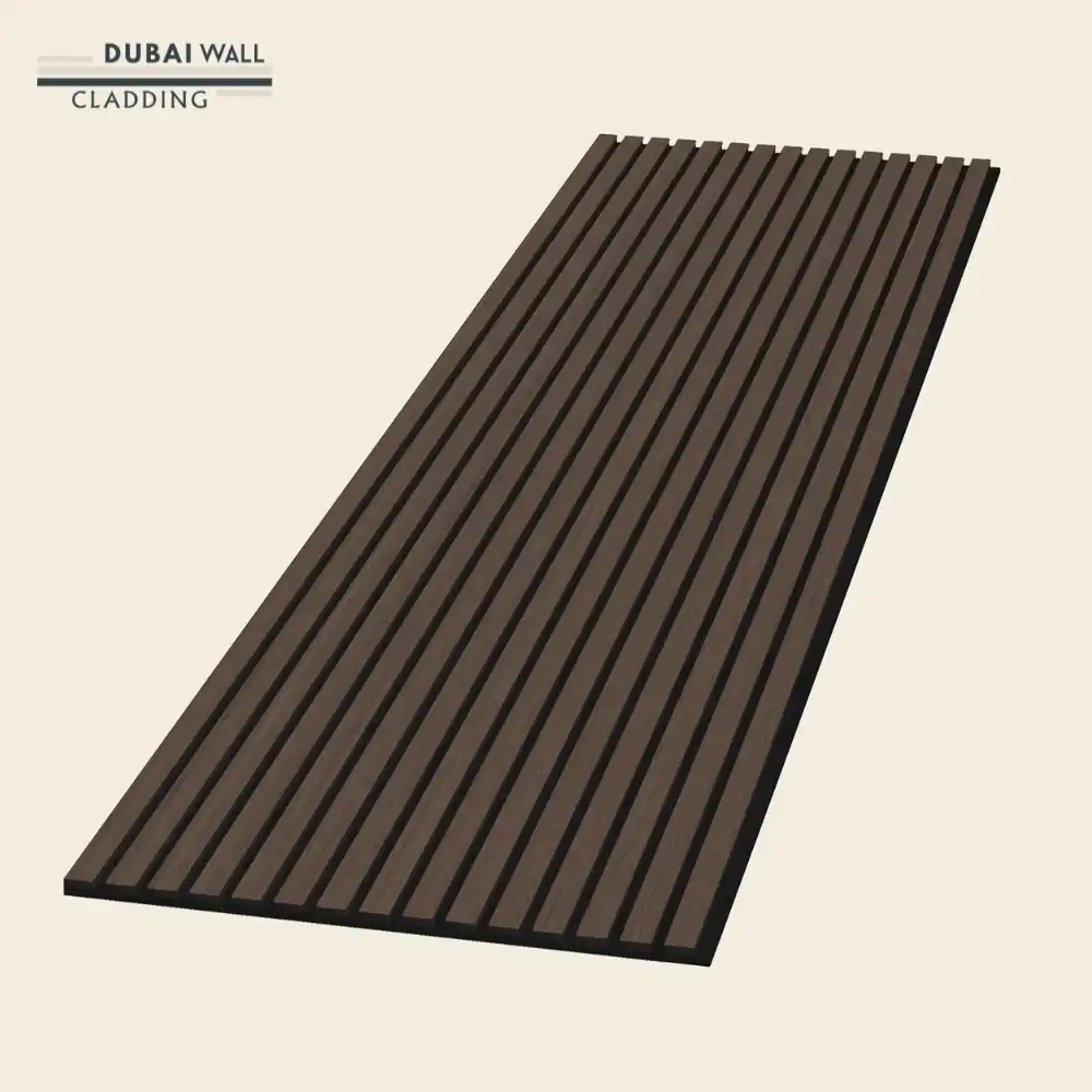 Smoked oak slat wall cladding