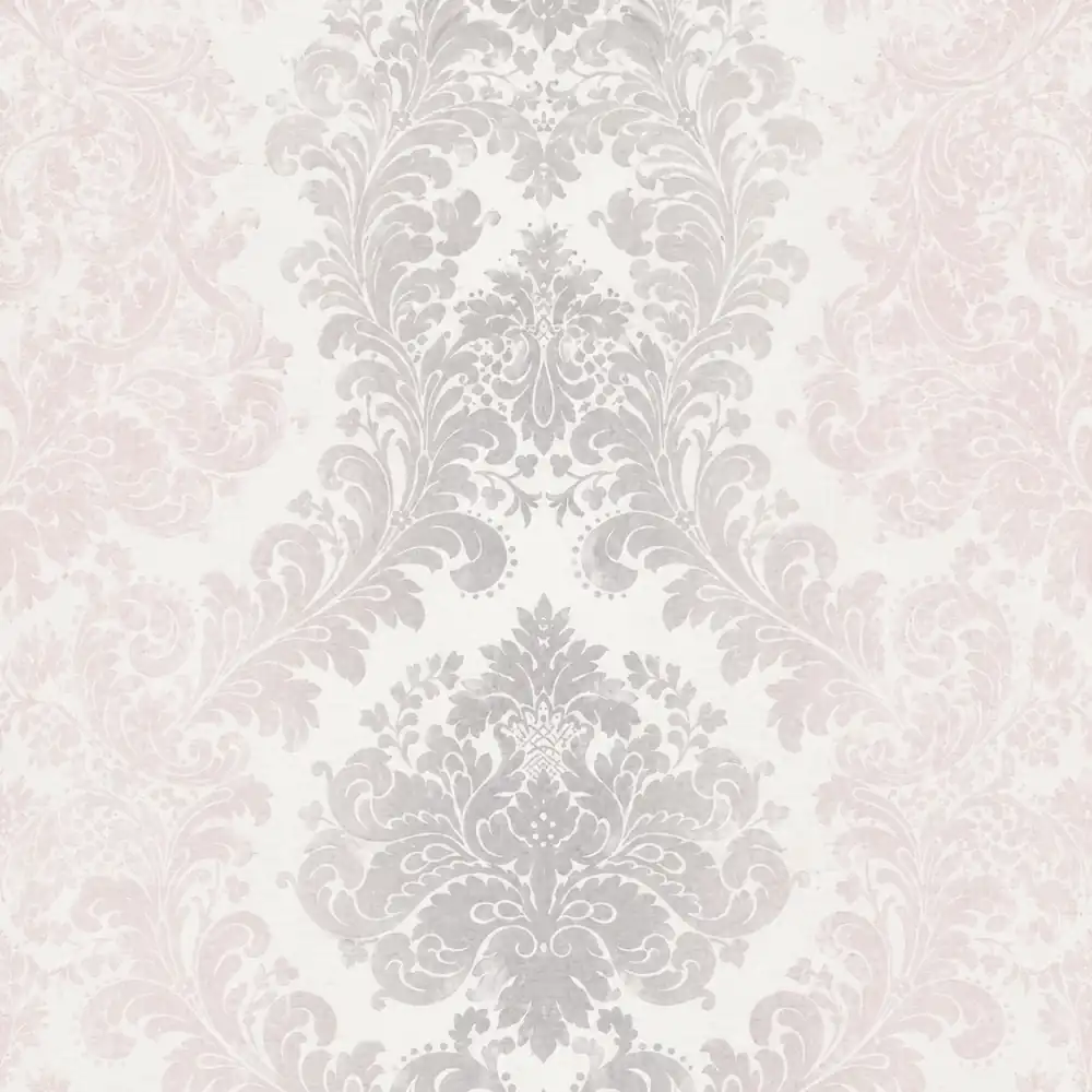Dusty Pink & Mauve Classic Damask wallpaper swatch