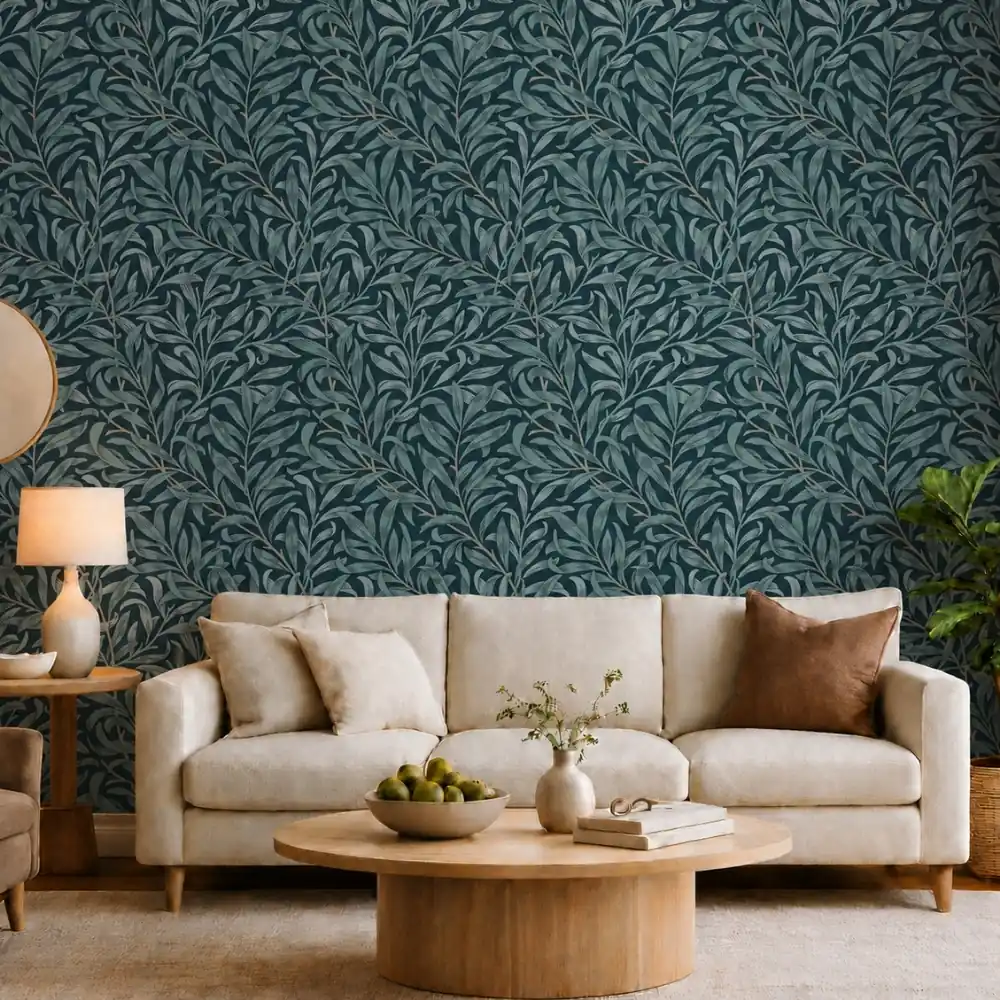 Oak leaf foliage wallpaper wall