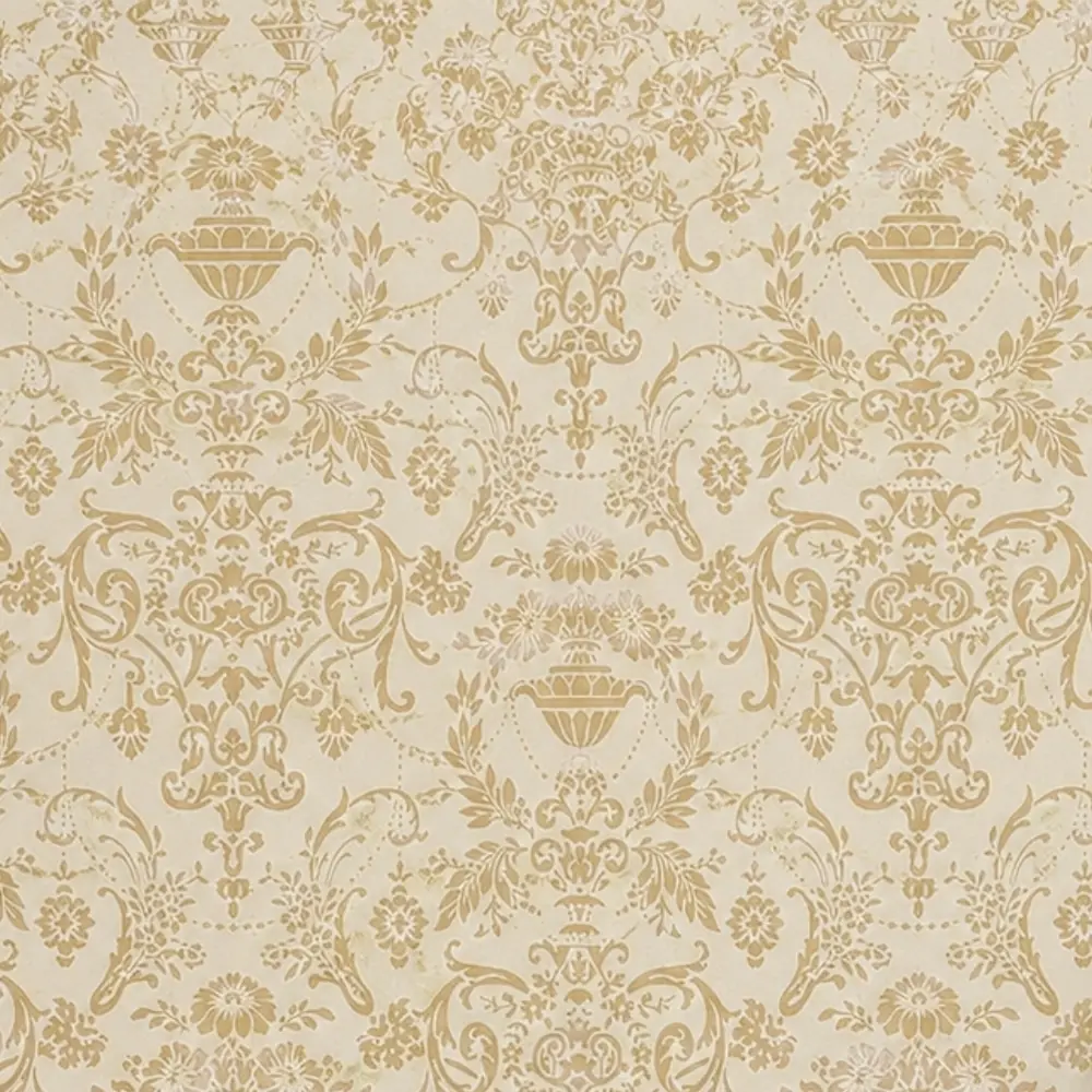 Gold & Cream Urn Damask wallpaper swatch