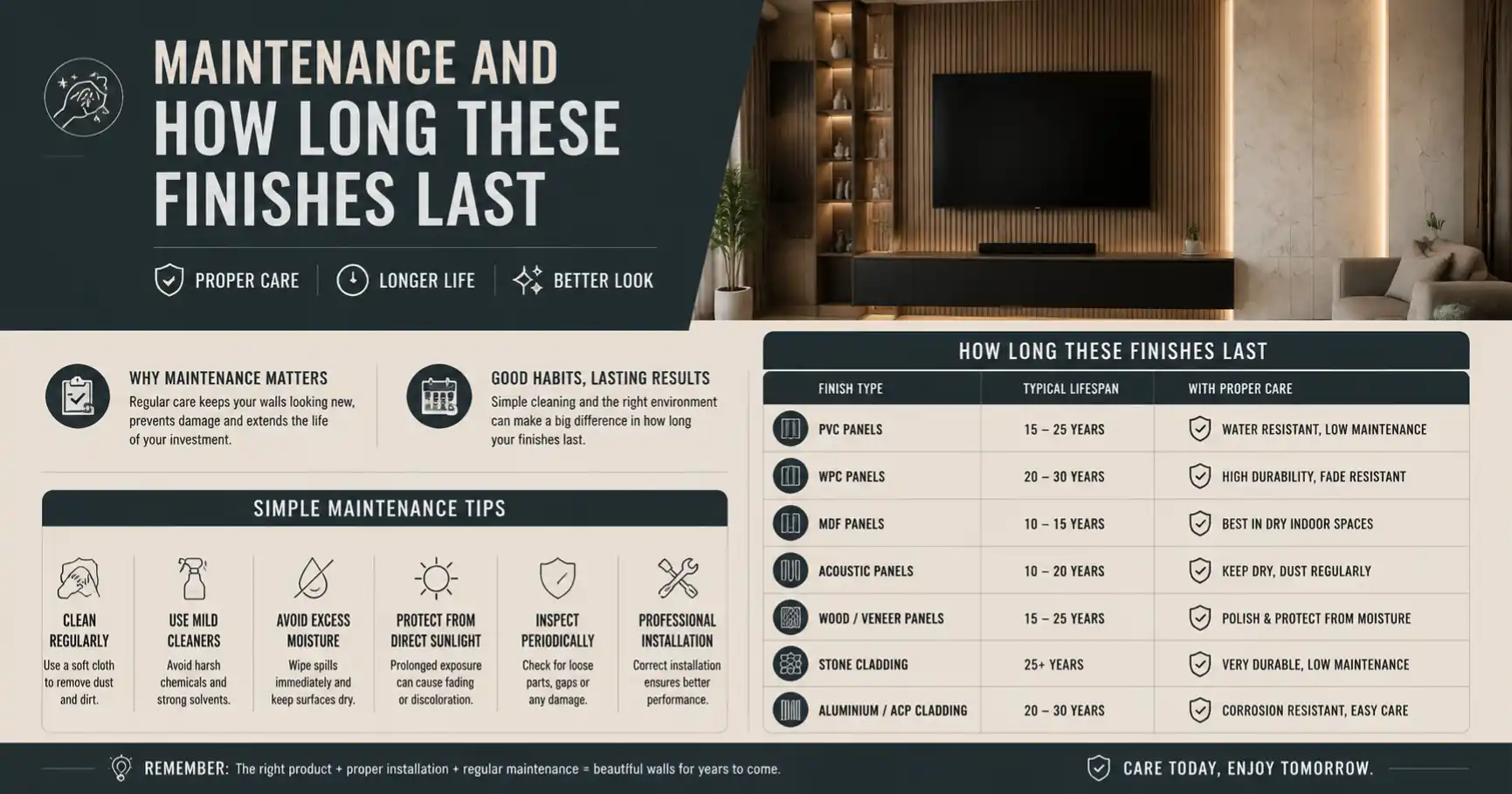 Wall Cladding vs Wall Panels in Dubai | Benefits, Costs and Best Uses Compared 16 Long These Finishes Last Wall Panel and Cladding