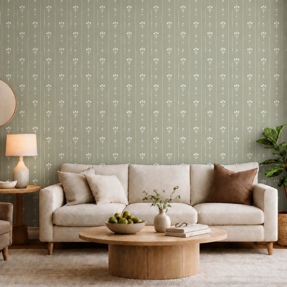 Peel and stick wallpaper wall