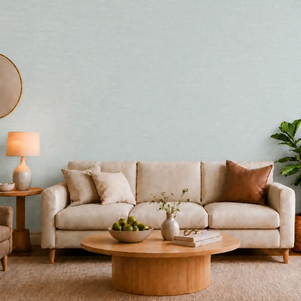 Seafoam Aqua Textured wallpaper room preview