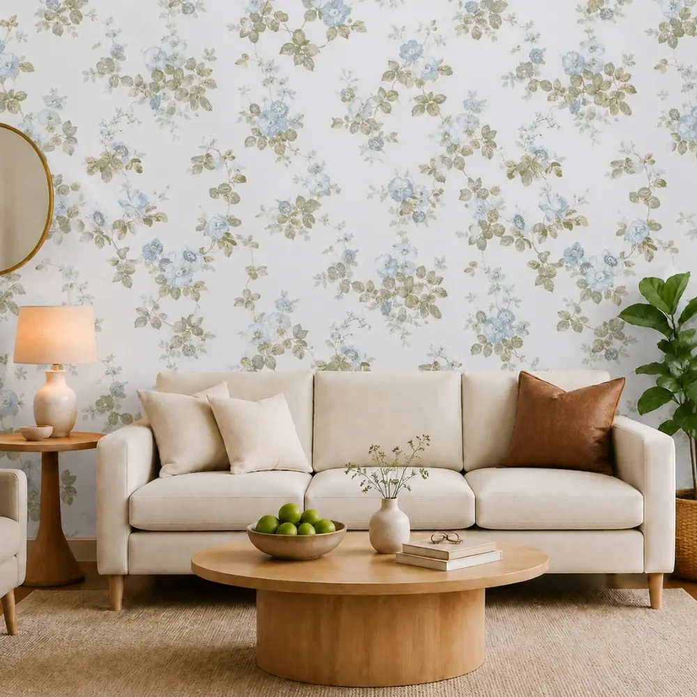 Sky Blue wallpaper room preview