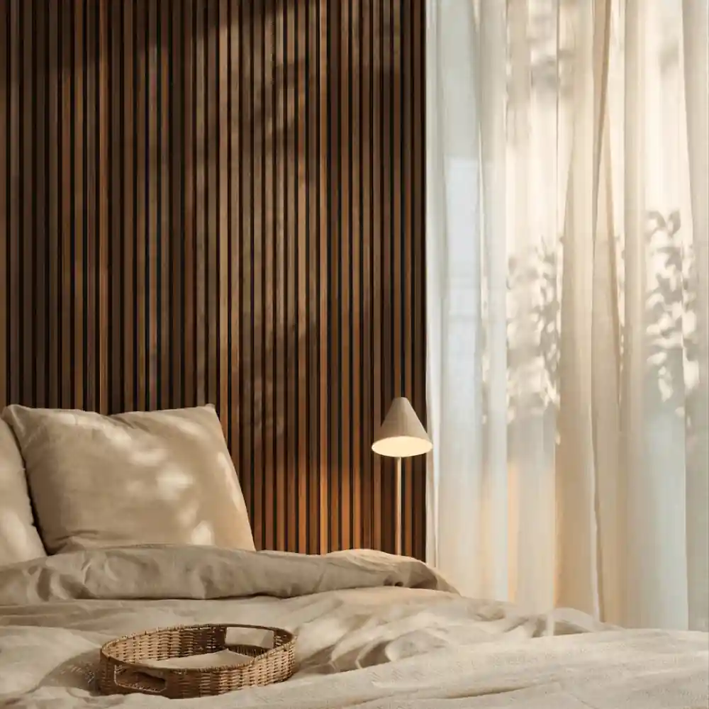 Smoked panel home theatre wall