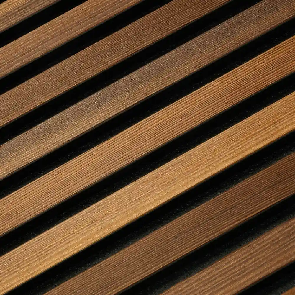 Diagonal smoked slats close up