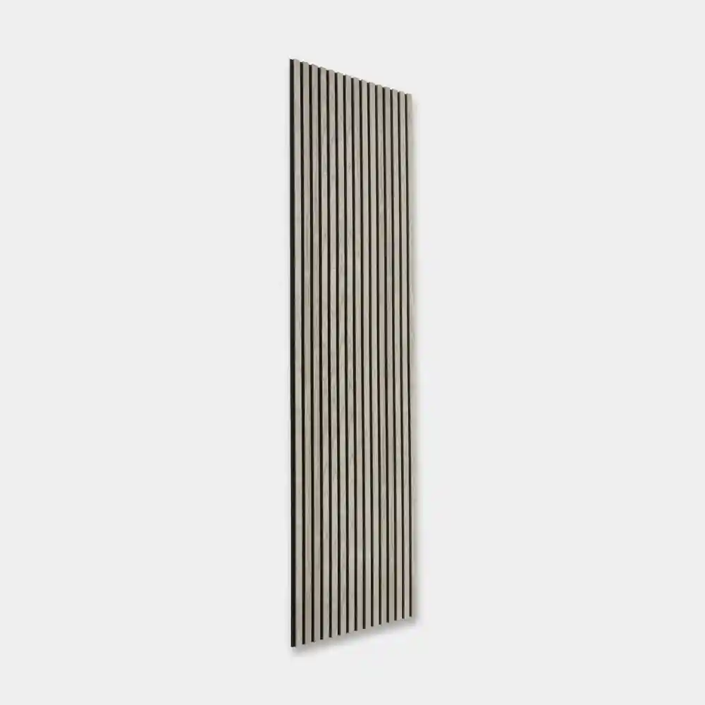 Vertical weathered oak slats close