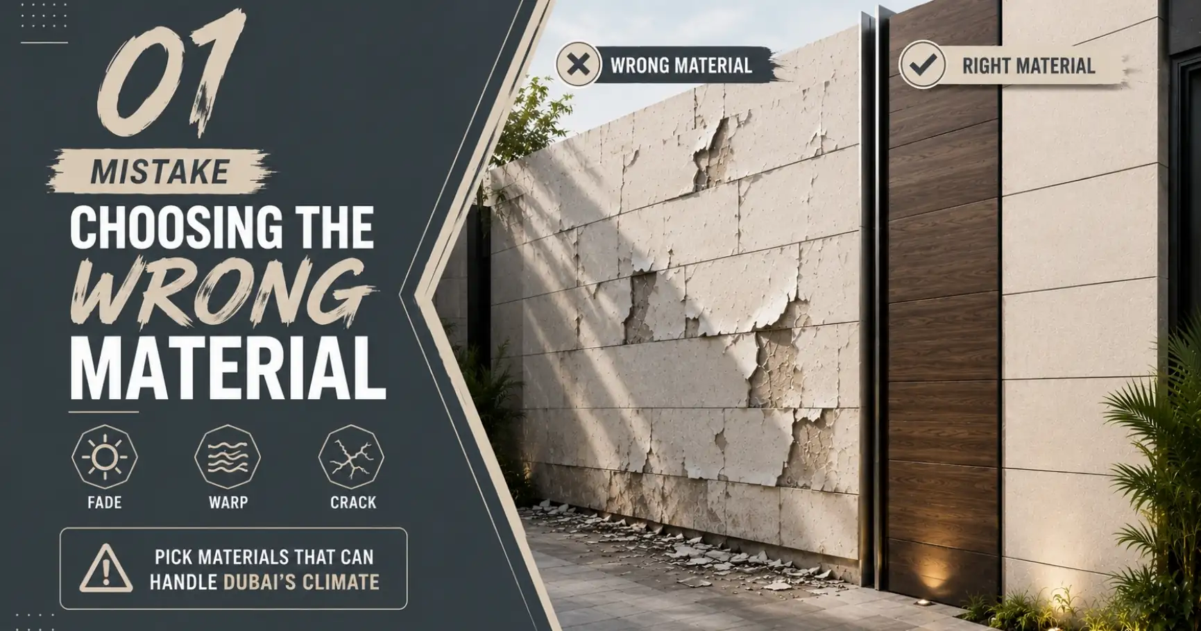 7 Common Wall Cladding Installation Mistakes to Avoid in Dubai 3 Mistake 1 Choosing the Wrong Material