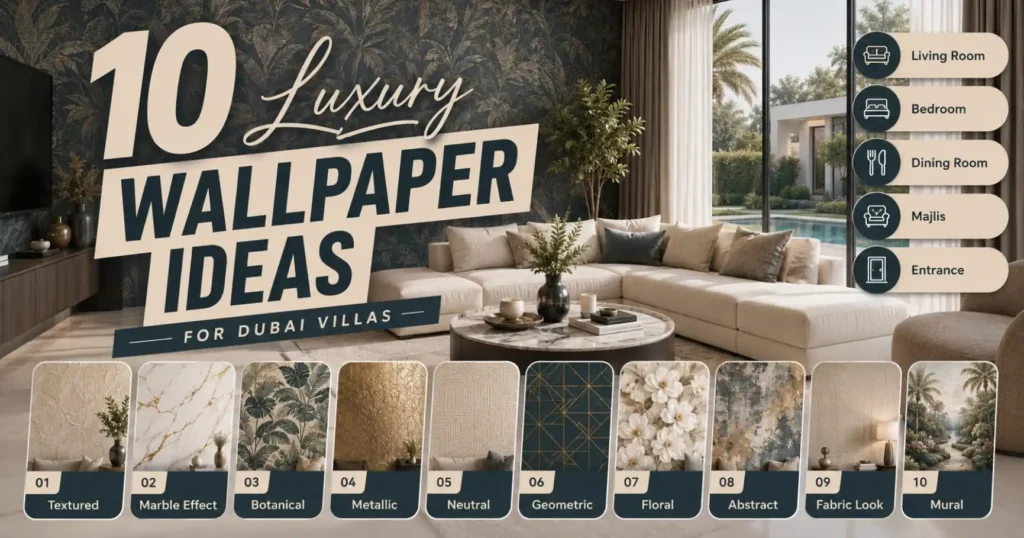 Luxury wallpaper ideas for Dubai villas