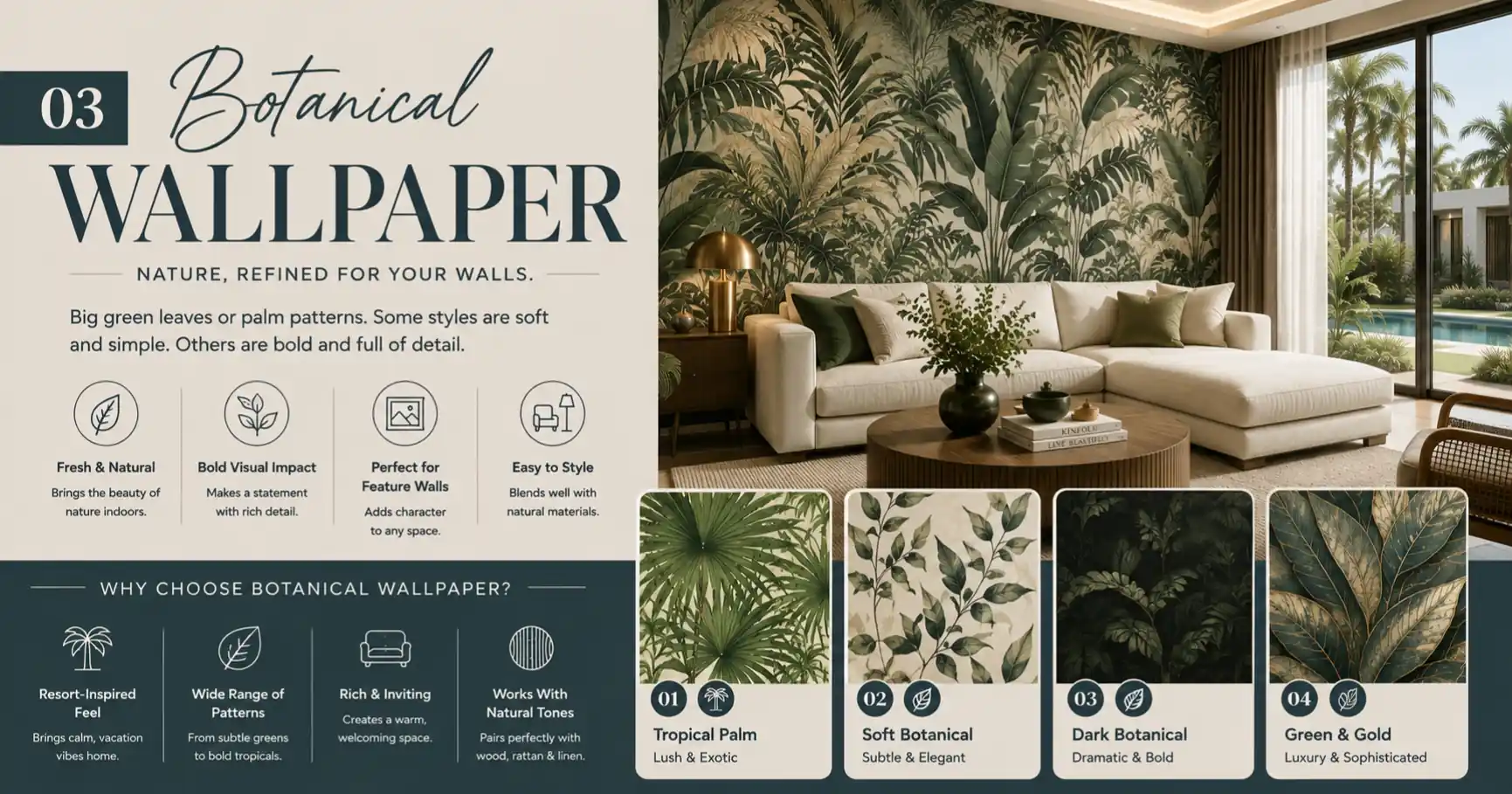 10 Luxury Wallpaper Ideas for Dubai Villas 4 Botanical Wallpaper Ideas for Dubai Villas