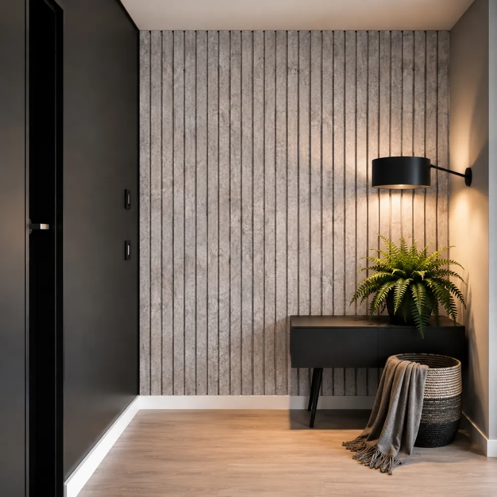 Concrete Grey Slat Wall Panel 1 Concrete grey slat wall panel
