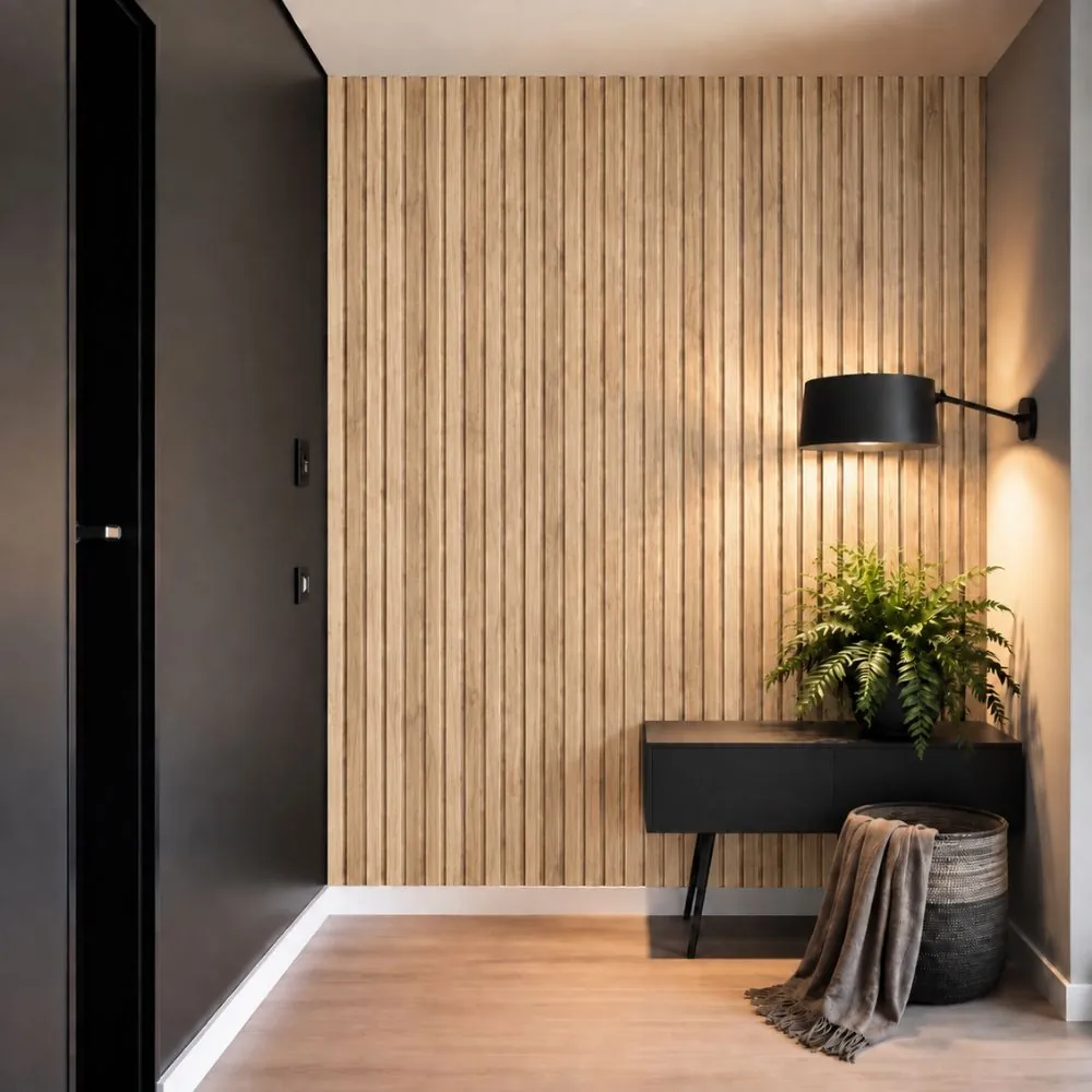 Golden Oak Slat Wall Panel 1 Golden oak slat wall panel Dubai