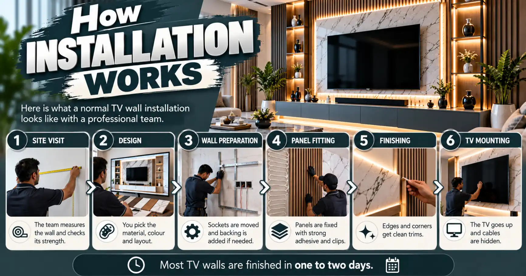TV Wall Panel Design Ideas for Dubai Homes 13 How Installation Works