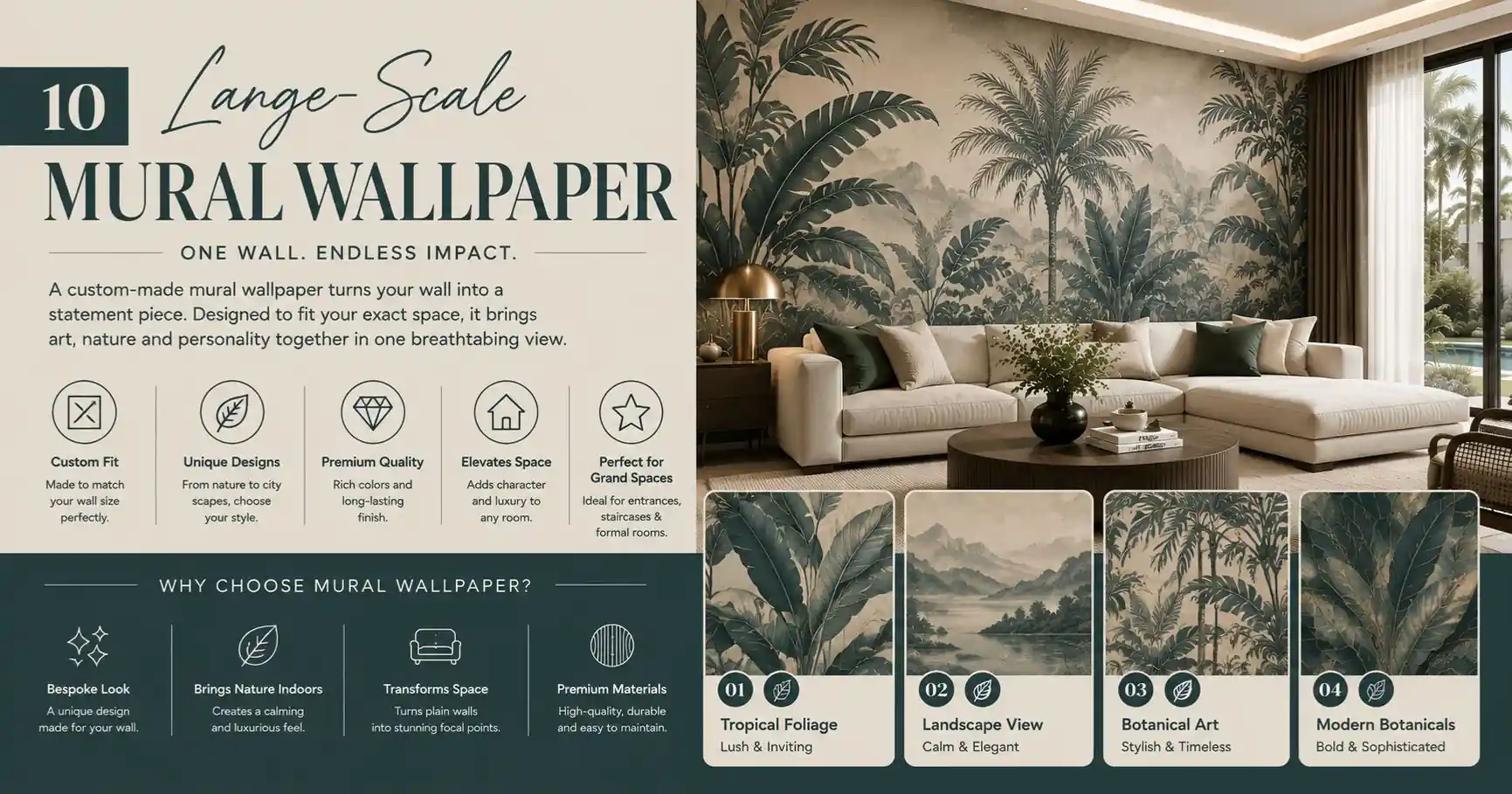 10 Luxury Wallpaper Ideas for Dubai Villas 11 Large Scale Mural Wallpaper